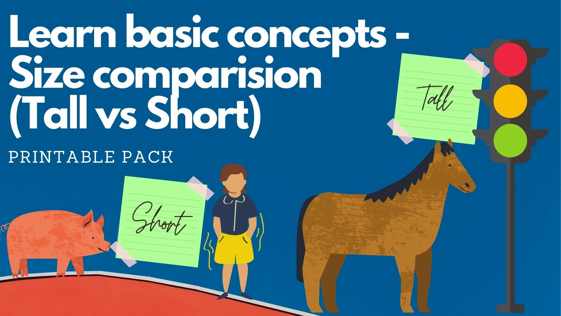 Size Comparision (Tall vs Short)- Free Printables Pack (Pre-K