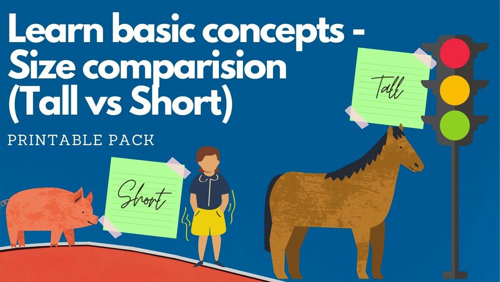 Size Comparision (Tall vs Short)- Free Printables Pack (Pre-K/ Kindergarten)