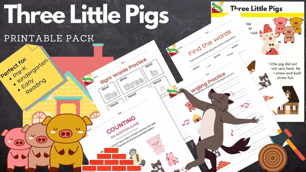 Three Little Pigs - Story Pack - Free Printables (Early Reading/ Pre-K/ Kindergarten)